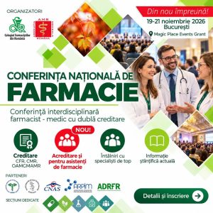 Conferința Națională de Farmacie 2026: Inovație, interdisciplinaritate și credite EFC/CME la București